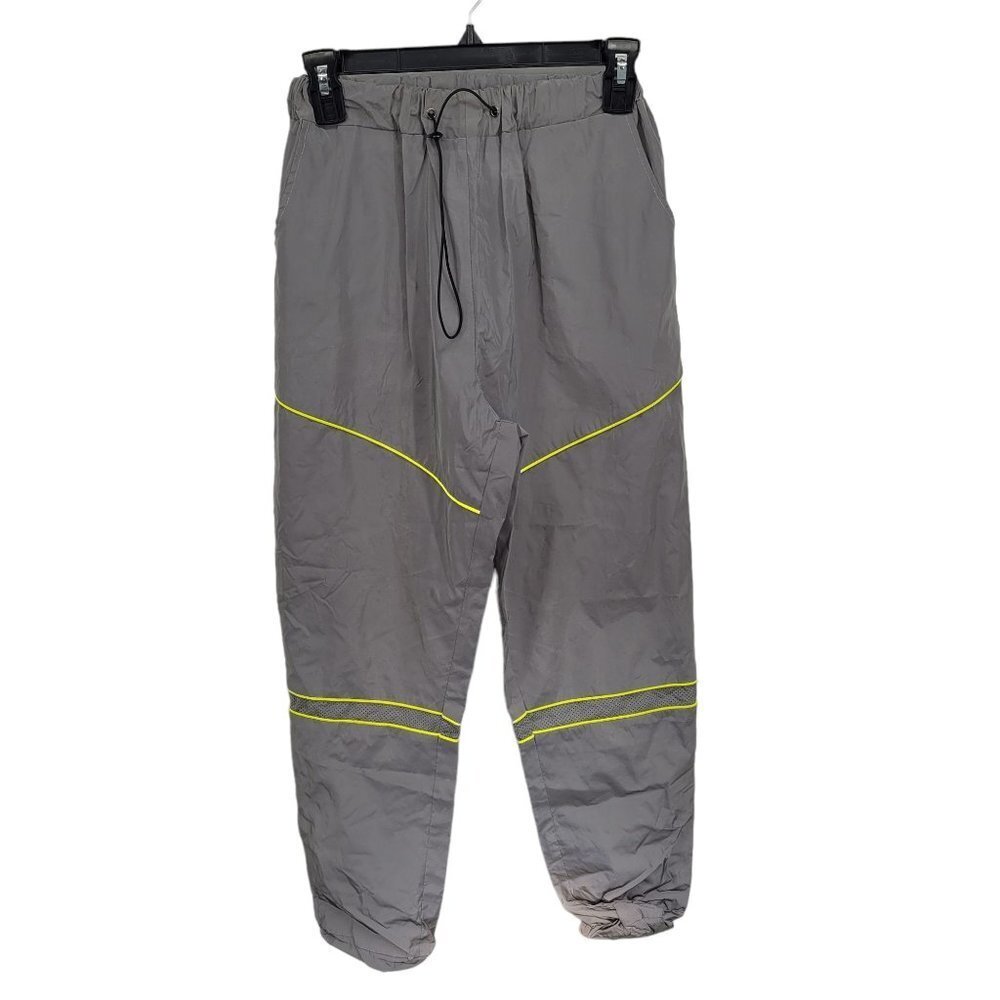 Hot & delicious womens small gray windbreaker pants jogger elastic drawstring